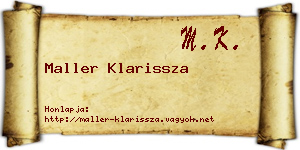 Maller Klarissza névjegykártya